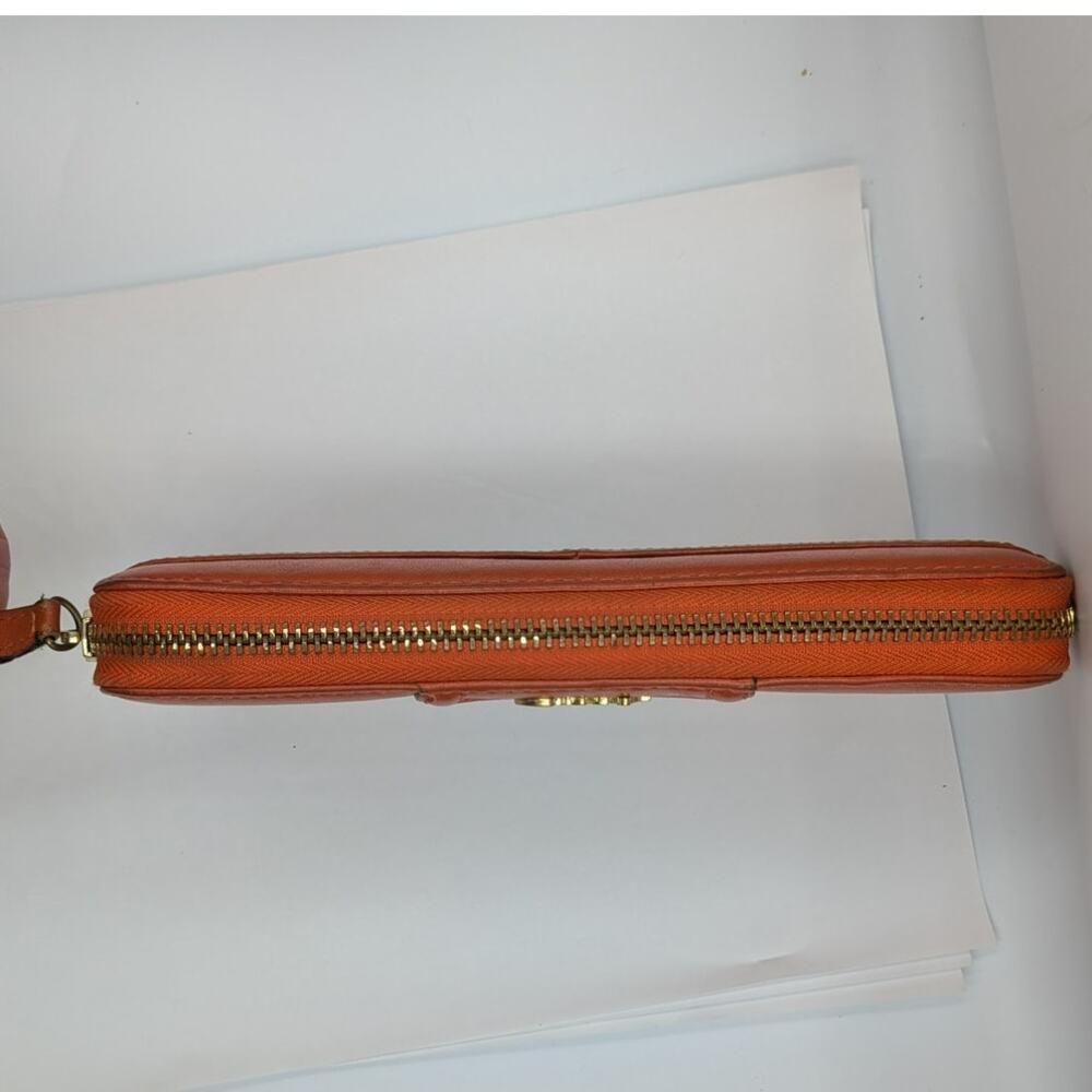 Coach Ashley Vintage Wallet Coral Orange Leather Zip Around Organizer Y2K - Picture 4 of 16